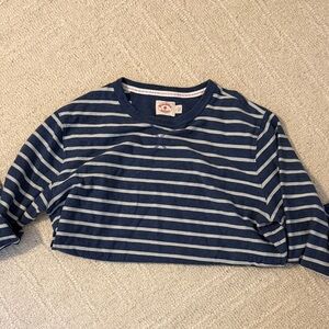 Brooks Brothers Blue and White Striped Long Sleeve Tee
